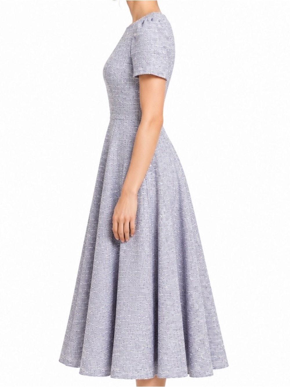 Calvin Klein Lavender Tweed Fit & Flare Midi Dress Women’s Size 12 - Picture 2 of 11